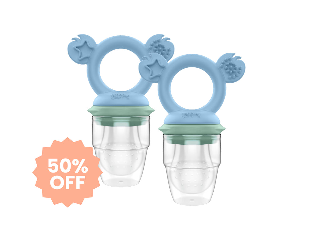 2PK Silicone Baby Fresh Food Feeder / Fruit Feeder - Cerulean Sage Bundle