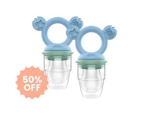 2PK Silicone Baby Fresh Food Feeder / Fruit Feeder - Cerulean Sage Bundle