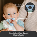 Silicone Baby Fresh Food Feeder & Nibble Tray & Replacement Net 2PK Bundle in Cerulean Sage & Sand