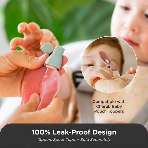 On The Go Reusable Baby Food & Yoghurt Pouches - Animal Set 150ml 10PK