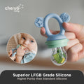 Silicone Baby Fresh Food Feeder & Nibble Tray & Replacement Net 2PK Bundle in Cerulean Sage & Sand