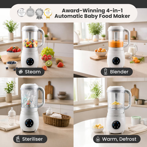 Automatic Baby Food Maker, Steriliser & Warmer Bundle in Dusty Rose & Sand