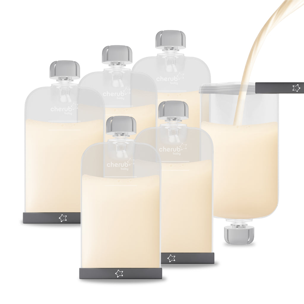 Reusable Silicone Breast Milk & Food Pouches 6PK 180ml