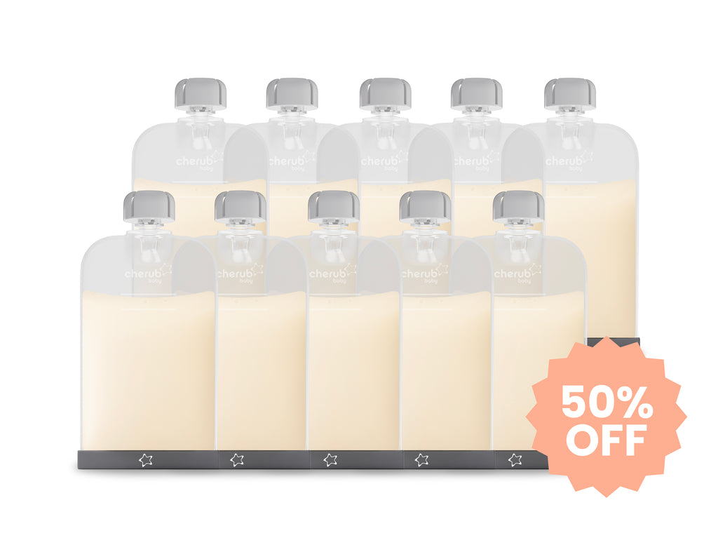 Reusable Silicone Breast Milk & Food Yoghurt Pouches 10pk 180ml