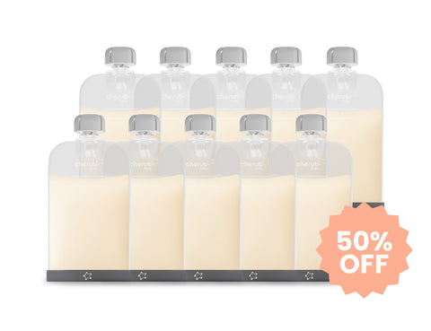 Reusable Silicone Breast Milk & Food Yoghurt Pouches 10pk 180ml