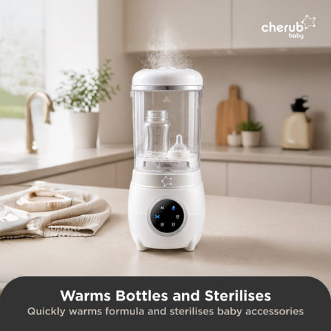 Automatic Baby Food Maker, Steriliser & Warmer Bundle in Dusty Rose & Sand