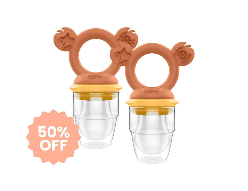 2PK Silicone Baby Fresh Food Feeder / Fruit Feeder - Caramel Mimosa Bundle