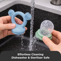 Silicone Baby Fresh Food Feeder & Nibble Tray & Replacement Net 2PK Bundle in Cerulean Sage & Sand