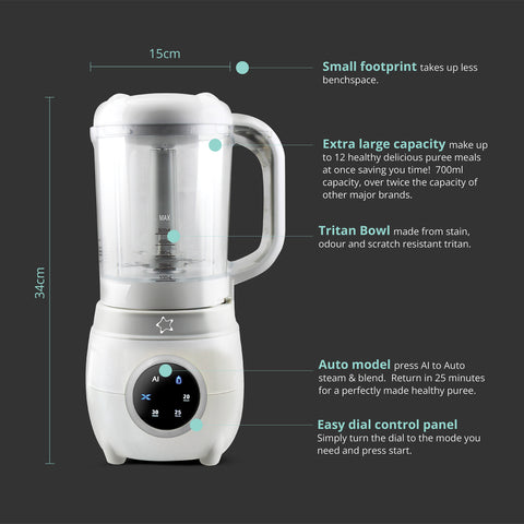 Automatic Baby Food Maker, Steriliser & Warmer Bundle in Dusty Rose & Sand