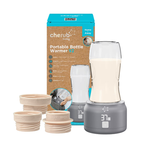 Universal Portable Bottle Warmer V2 + Adaptors - Baby Breast Milk and Formula Warmer