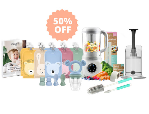 Automatic Baby Food Maker, Steriliser & Warmer Bundle Cerulean & Sage UK
