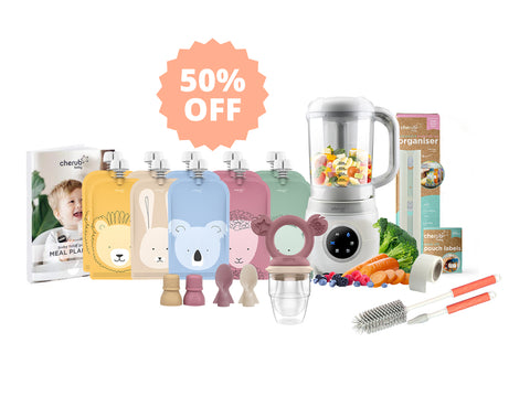 Automatic Baby Food Maker, Steriliser & Warmer Bundle Dusty Rose & Sand UK