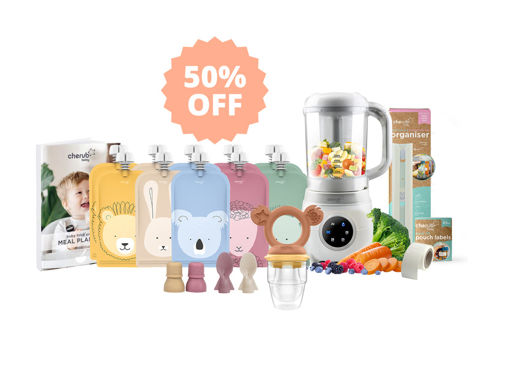 Automatic Baby Food Maker, Steriliser & Warmer Bundle Dusty Rose & Sand UK