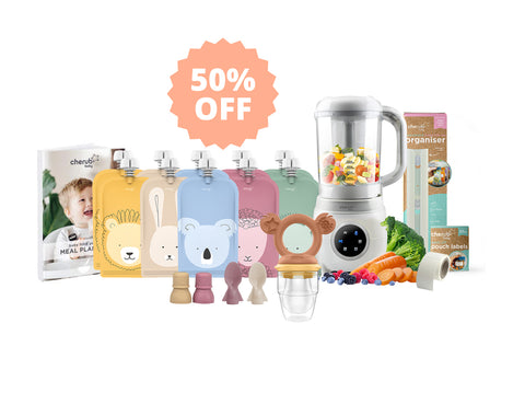 Automatic Baby Food Maker, Steriliser & Warmer Bundle Dusty Rose & Sand UK