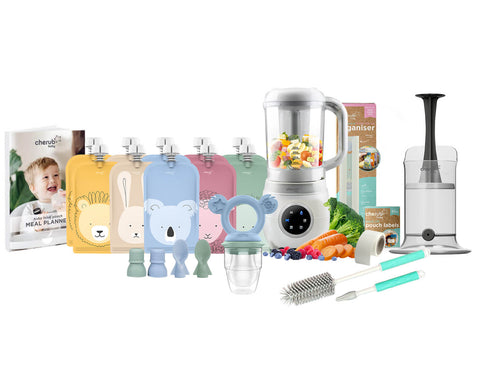 Automatic Baby Food Maker, Steriliser & Warmer Bundle Cerulean & Sage UK