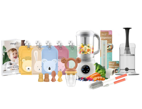 Automatic Baby Food Maker, Steriliser & Warmer Bundle Caramel Mimosa UK