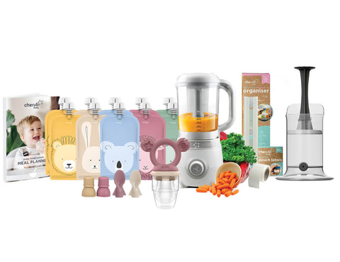 Easycook Baby Food Maker, Steriliser & Warmer BUNDLE Dusty Rose & Sand