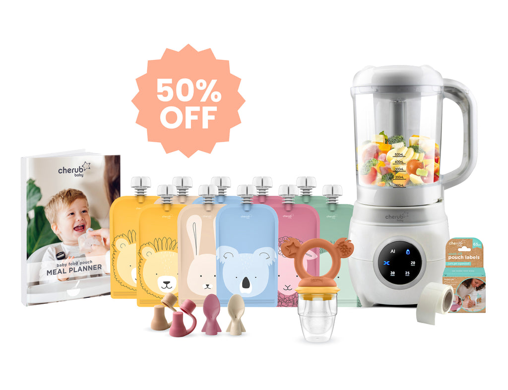 Automatic Baby Food Maker, Steriliser & Warmer Bundle Dusty Rose & Sand