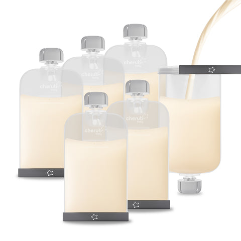 Reusable Silicone Breast Milk & Food Pouches 6PK 180ml