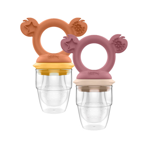 Silicone Baby Fresh Food Feeder/ Fruit Feeder - Dusty Rose & Sand - UK