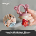 Silicone Baby Fresh Food Feeder & Nibble Tray & Replacement Net 2PK Bundle in Dusty Rose & Sand