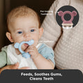 Silicone Baby Fresh Food Feeder & Nibble Tray & Replacement Net 2PK Bundle in Dusty Rose & Sand