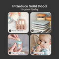 Silicone Baby Fresh Food Feeder & Nibble Tray & Replacement Net 2PK Bundle in Dusty Rose & Sand