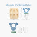 Silicone Baby Fresh Food Feeder / Fruit Feeder - Cerulean & Sage - UK