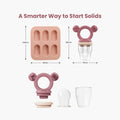 Silicone Baby Fresh Food Feeder/ Fruit Feeder - Dusty Rose & Sand - UK