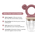 Silicone Baby Fresh Food Feeder/ Fruit Feeder - Dusty Rose & Sand - UK
