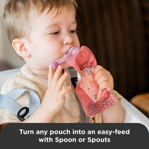 Reusable Baby Food & Yoghurt Pouches Bundle Kit in Cerulean & Sage V2