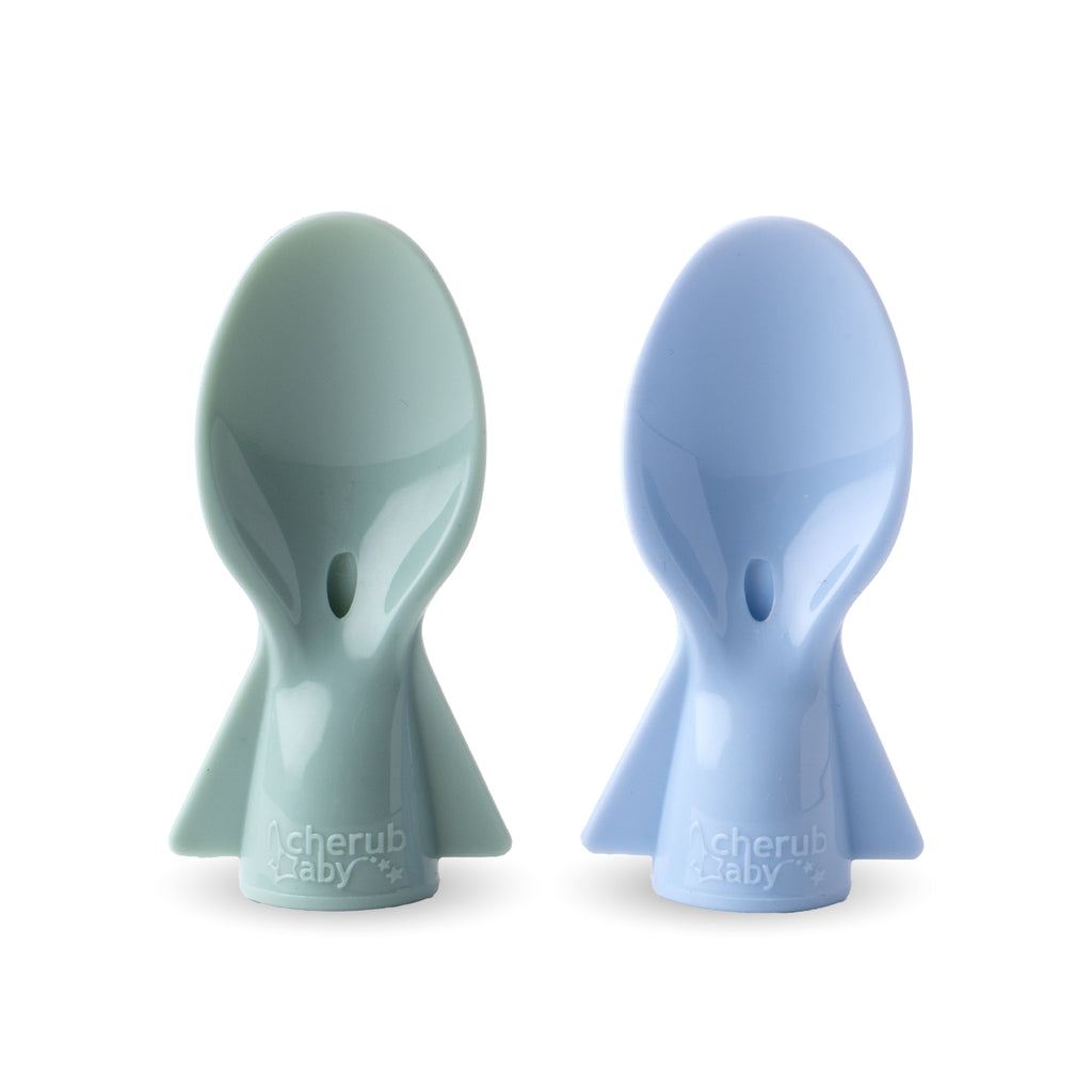 Universal Baby Food Pouch Spoons 2 pack - Cerulean & Sage - UK