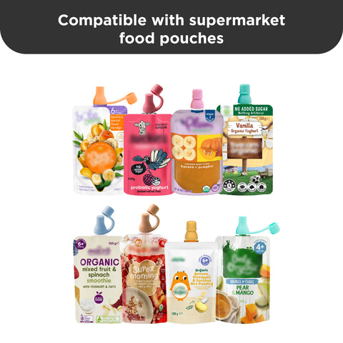 Silicone Baby Food Pouch Soft Spouts 2PK in Mimosa & Caramel