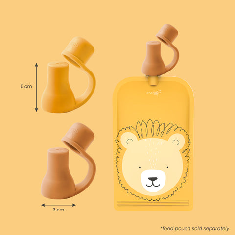 Silicone Baby Food Pouch Soft Spouts 2PK in Mimosa & Caramel