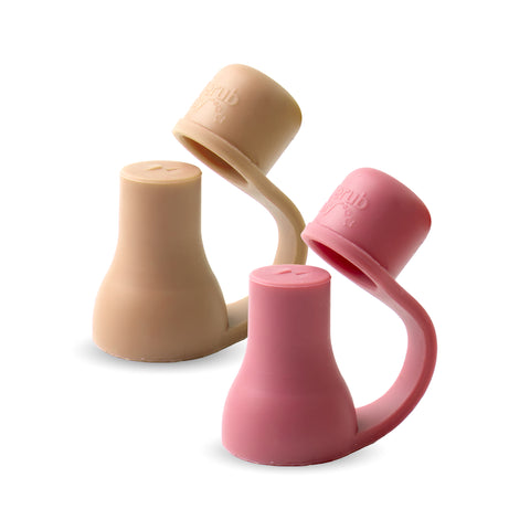Silicone Baby Food Pouch Soft Spouts 2PK - Dusty Rose/Sand - UK