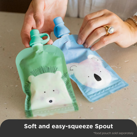 Silicone Baby Food Pouch Soft Spouts 2PK in Cerulean & Sage
