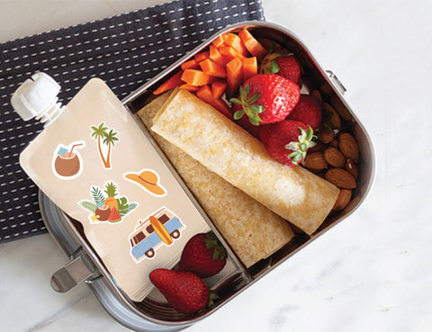 On the Go Reusable Food Pouch Sticker Set - BIG EXPLORER