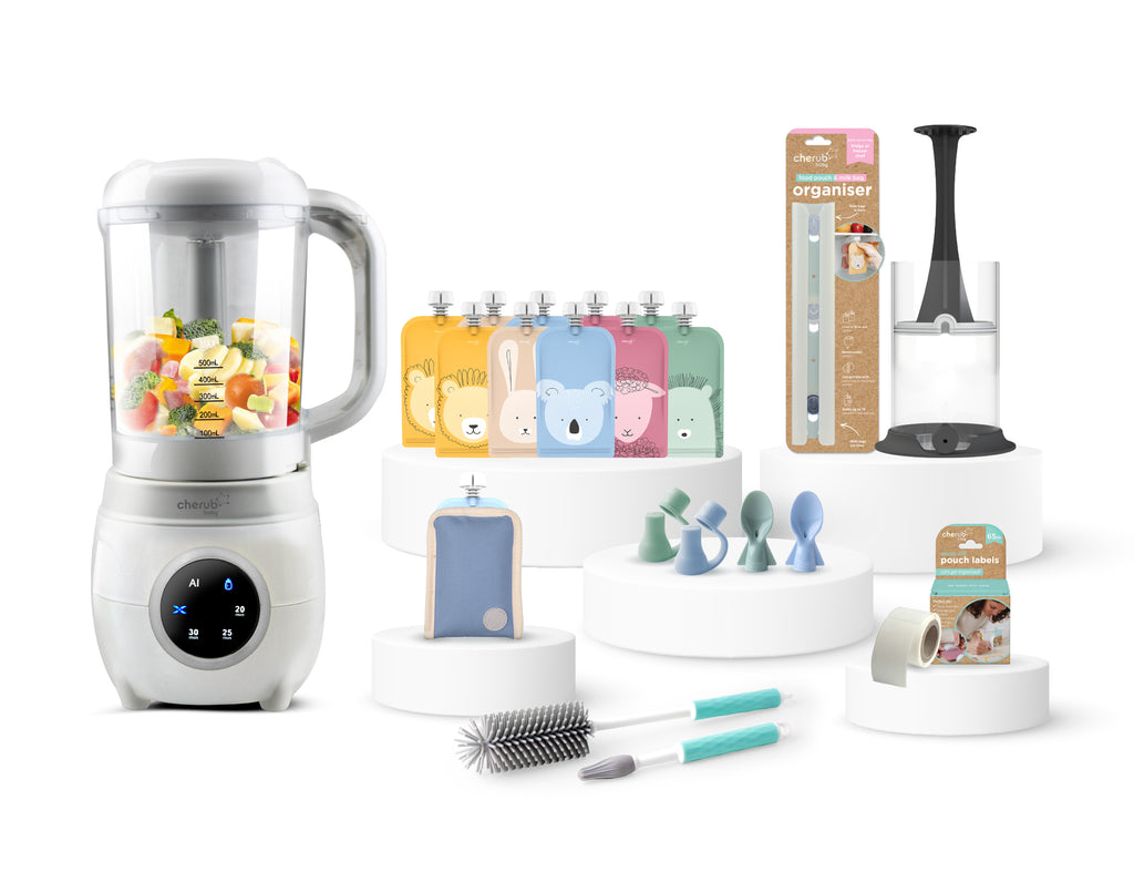 Automatic Baby Food Maker, Steriliser & Warmer Bundle Cerulean & Sage UK
