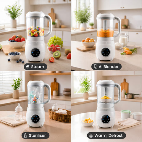 Automatic Baby Food Maker, Steriliser & Warmer Bundle in Dusty Rose & Sand