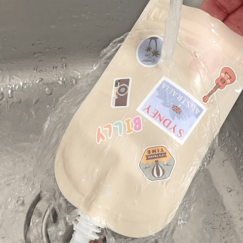 Reusable Food Pouches 150ml 5PK with 130+ Personalized Name & Picture Stickers | BIG EXPLORER