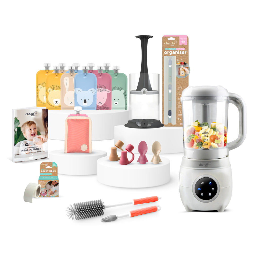 Automatic Baby Food Maker, Steriliser & Warmer Bundle Dusty Rose & Sand UK